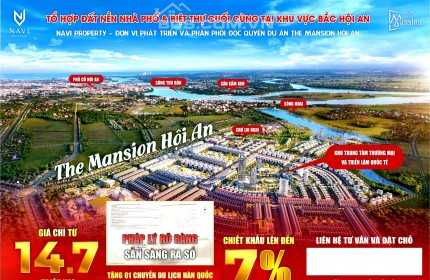 bán đất dự án Mansion phía Bắc Hội An giá bán 14.7tr/m2